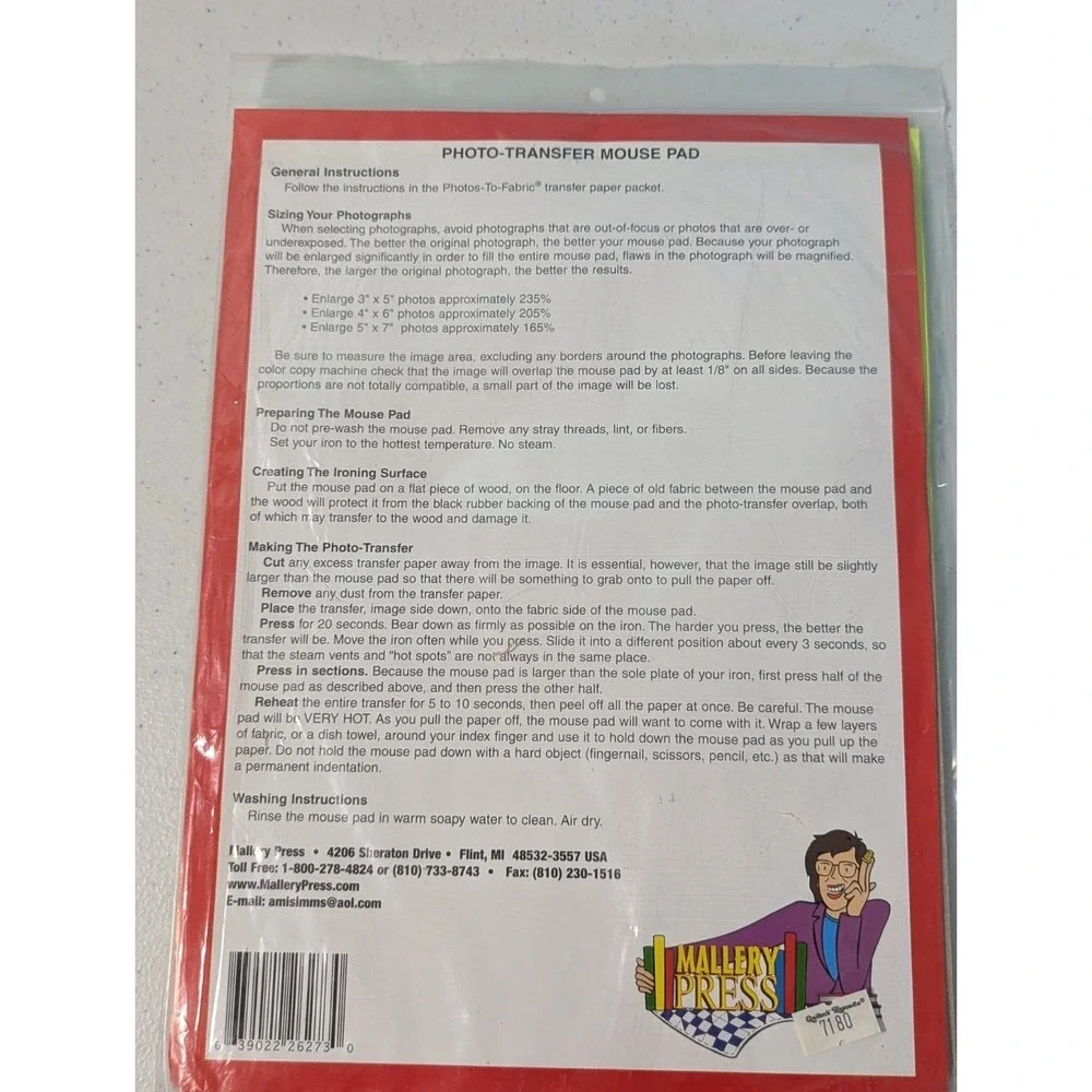Photo-Transfer Mouse Pad New In Package